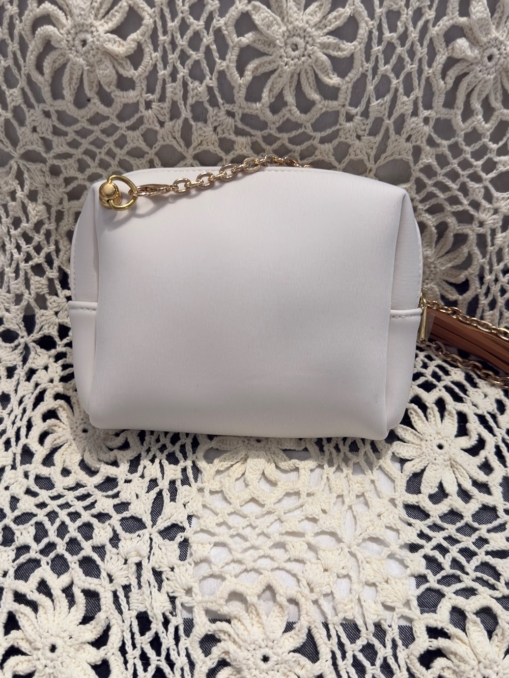 Dior White Mini Crossbody with Gold CD Logo and Tan Tassel - Picture 2 of 6